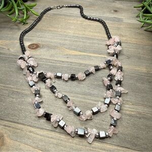 Rose Quartz & Hematite Necklace